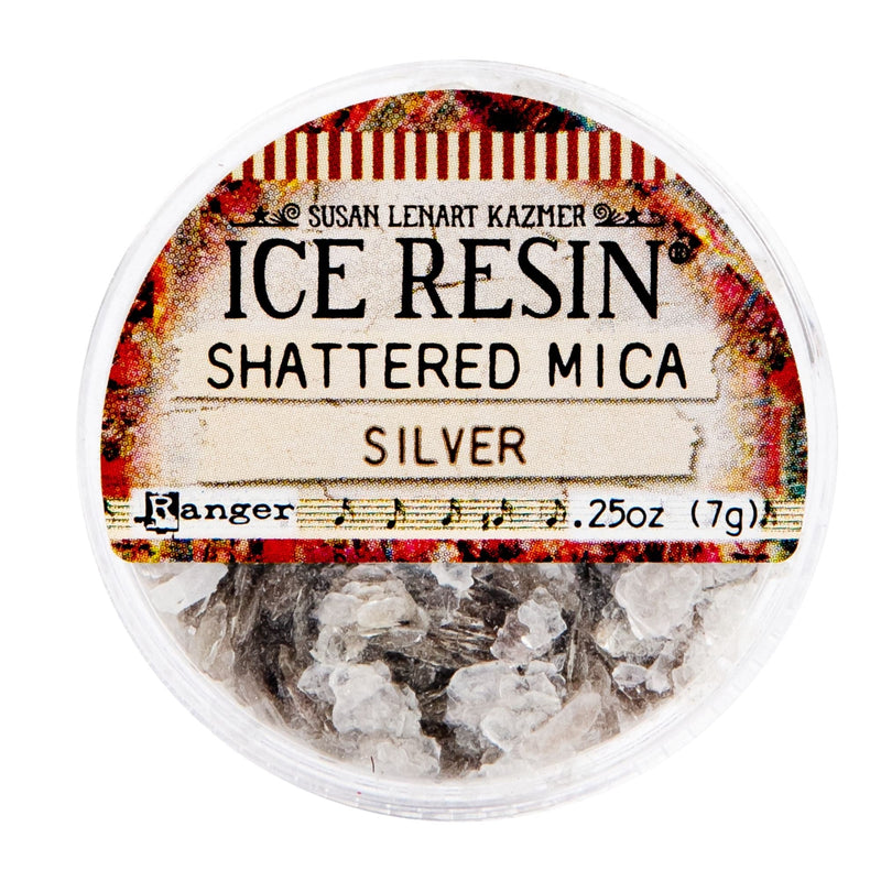 Antique White Ice Resin-Art Mechanique Inclusions Shattered Mica - Silver 7 grams Resin Mix Ins