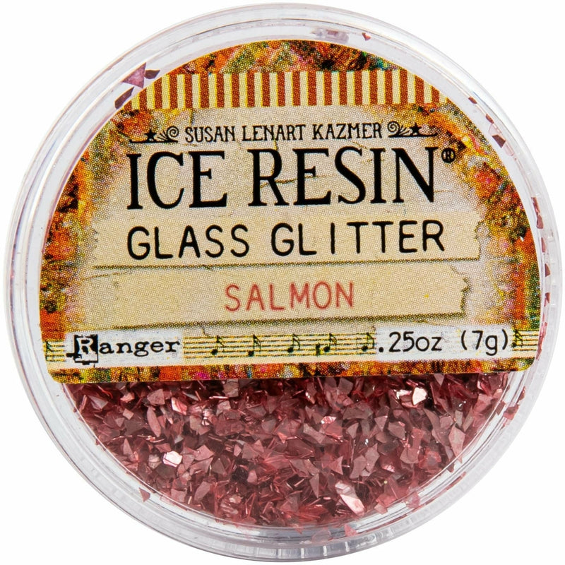 Tan Iced Enamels German Glass Glitter - Salmon 7 grams Resin Mix Ins