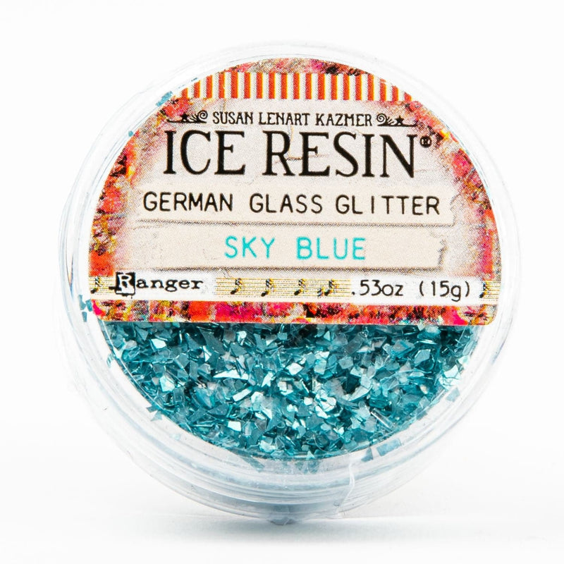 Steel Blue Ice Enamels German Glass Glitter - 15 grams Sky Blue Resin Mix Ins