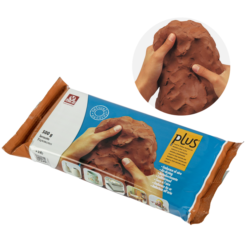 Sienna Plus Natural Self Hardening Clay (Air Dry) Terracotta 500g Modelling and Casting Supplies