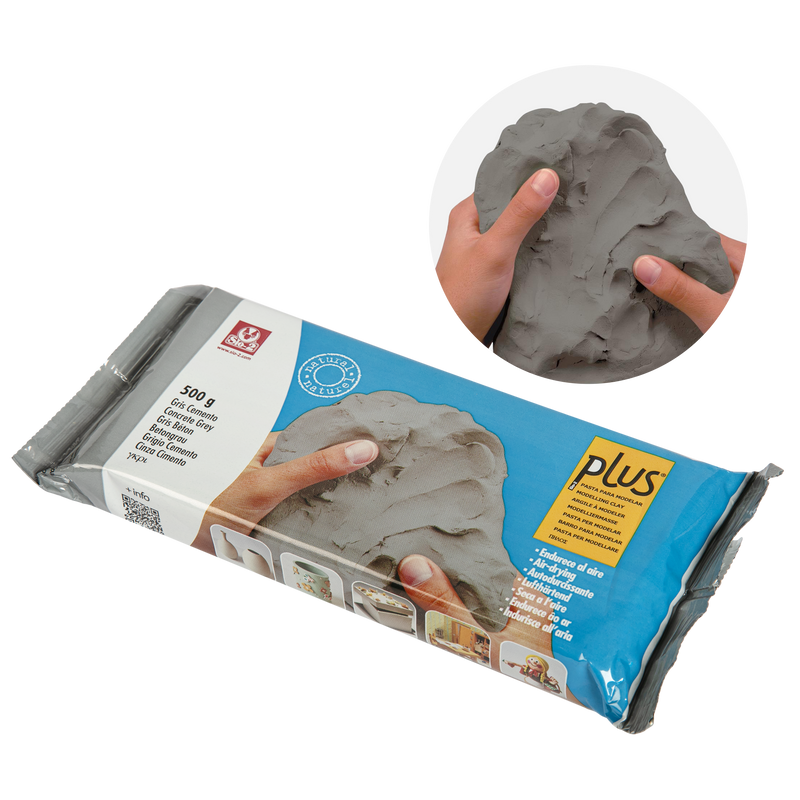 Light Slate Gray Plus Natural Self Hardening Clay (Air Dry) Concrete Grey 500g Modelling and Casting Supplies