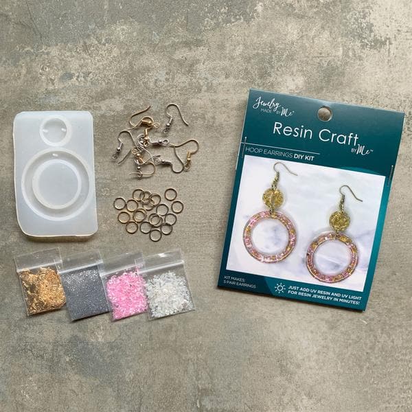 Lavender Jewelry Made by Me Resin Craft  Mini Kit Hoop Earrings Resin Jewelry Making