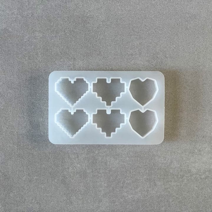 Light Slate Gray Jewelry Made by Me - Pixel Heart Silicone Mold Resin Jewelry Making