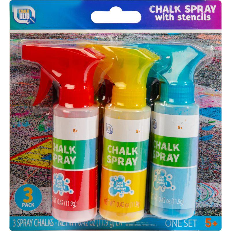 Dark Gray Chalk Hub Just Add Water Street Chalk Spray 3x11.9g Kids Drawing Supplies