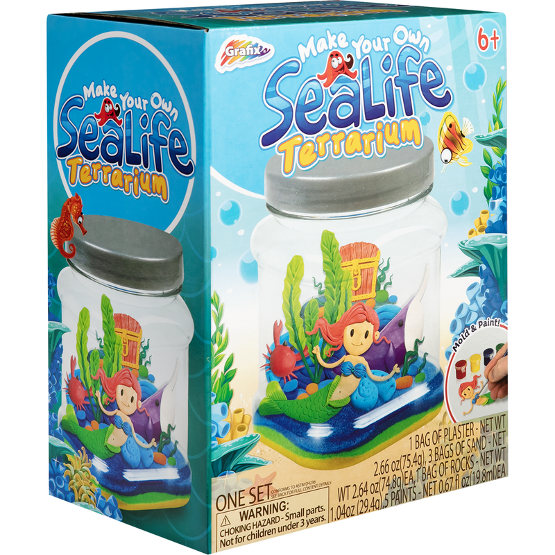 Light Gray Grafix Make Your Own Sealife Terrarium Kit Kids Activities