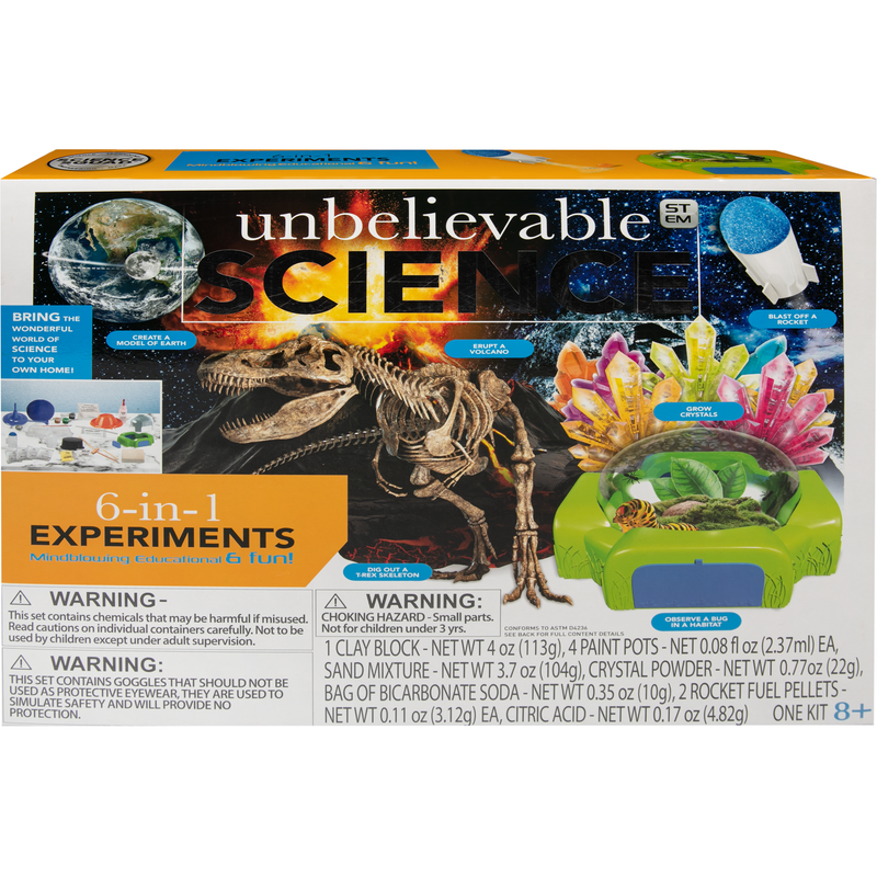 Dark Slate Gray Unbelievable Science 6 in 1 Science Experiments Kids Activities