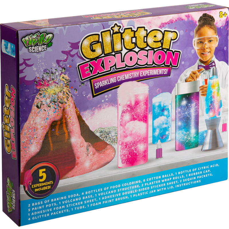 Rosy Brown Weird Science Glitter Explosion Sparkling Chemistry Experiments Kids Activities