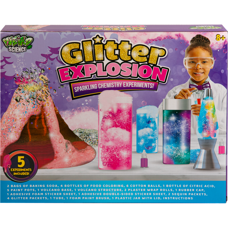 Rosy Brown Weird Science Glitter Explosion Sparkling Chemistry Experiments Kids Activities