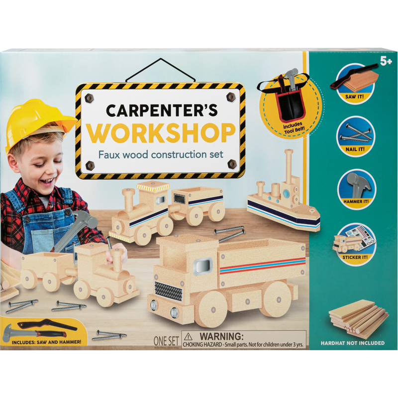 Light Gray Carpenter's Workshop Faux Wood Construction Kit Kids Activities