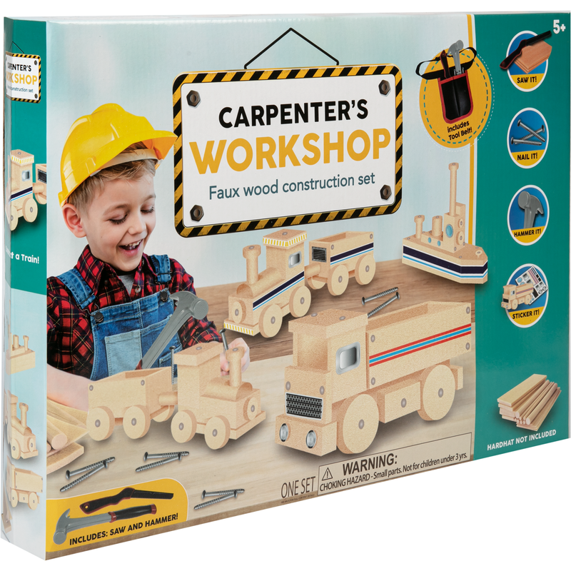 Gray Carpenter's Workshop Faux Wood Construction Kit Kids Activities