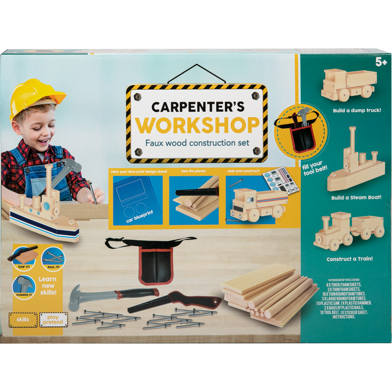 Dark Slate Gray Carpenter's Workshop Faux Wood Construction Kit Kids Activities