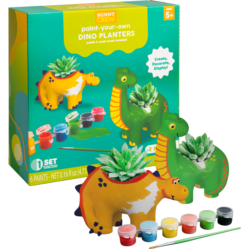 Goldenrod Grafix Paint Your Own Dino Planters (Makes 2) Kids Activities