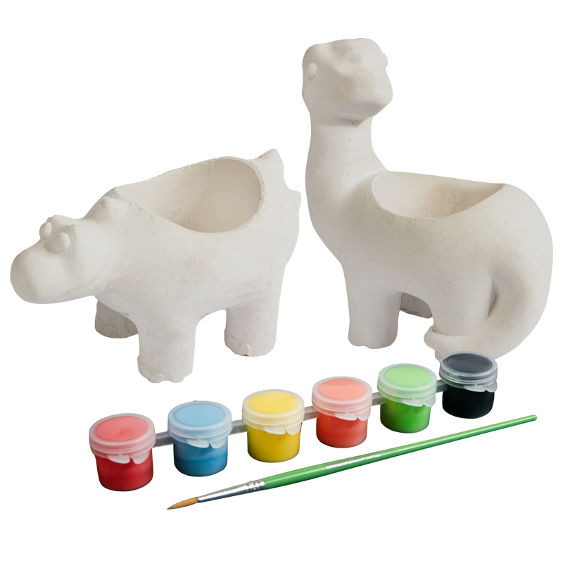 Gray Grafix Paint Your Own Dino Planters (Makes 2) Kids Activities