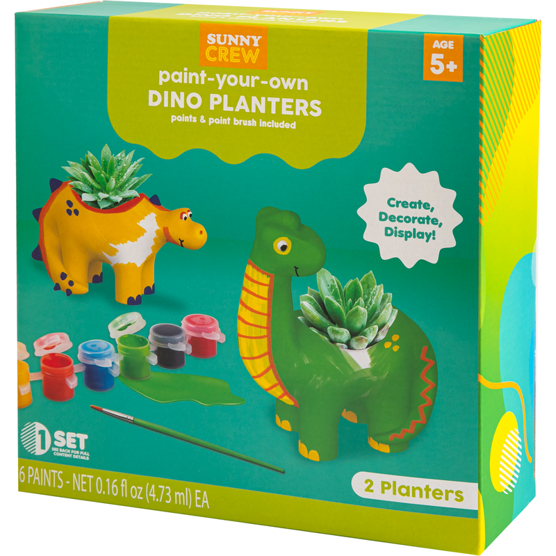 Goldenrod Grafix Paint Your Own Dino Planters (Makes 2) Kids Activities