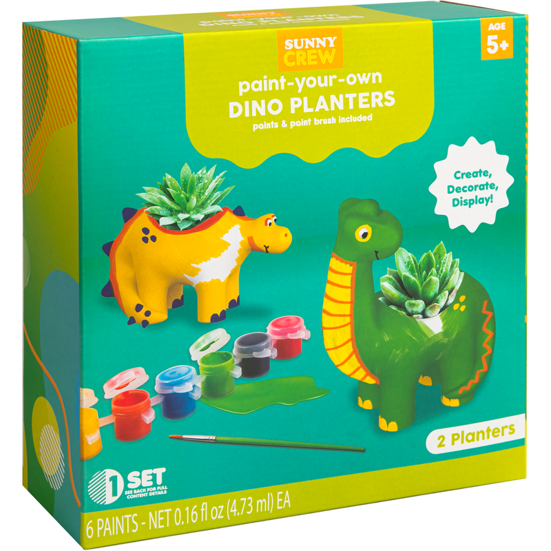 Goldenrod Grafix Paint Your Own Dino Planters (Makes 2) Kids Activities