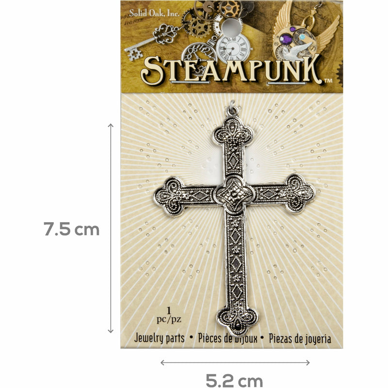 Wheat STEAMPUNK Large Cross Pendant 1pc Beading