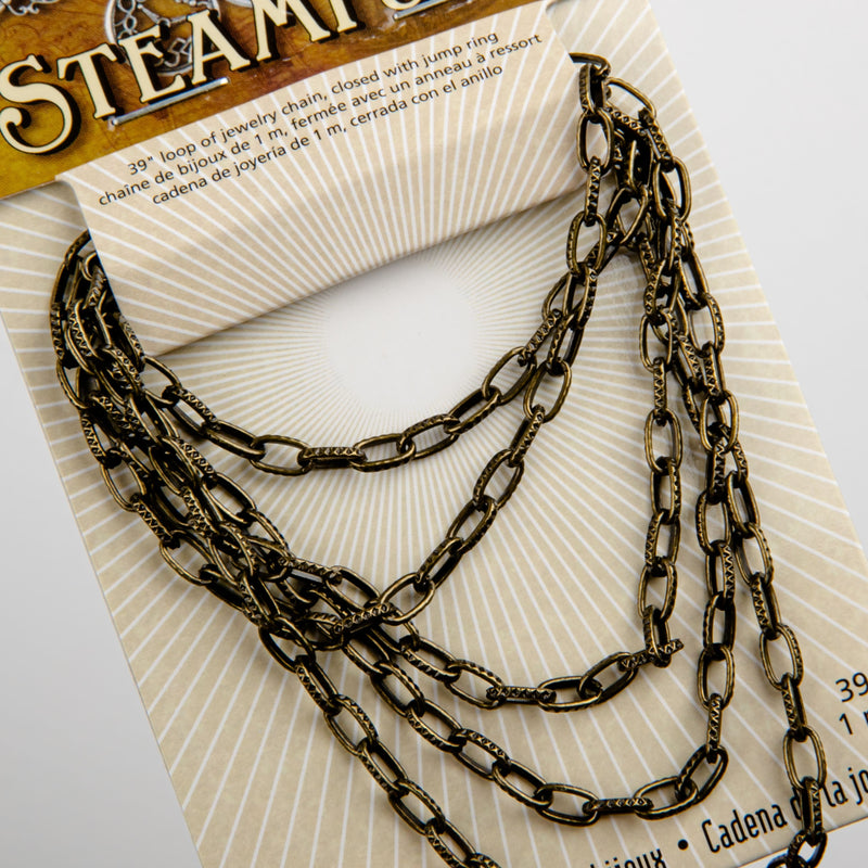 Gray STEAMPUNK Chain Style A Antique Gold 1m Beading