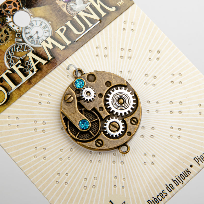 Rosy Brown STEAMPUNK Pendant Watch Movement 1pc Beading