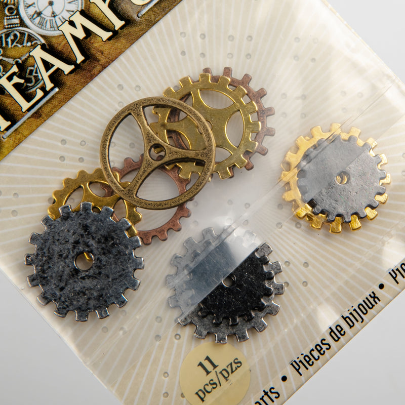 Sienna STEAMPUNK Small Gear Charms 11pc Beading