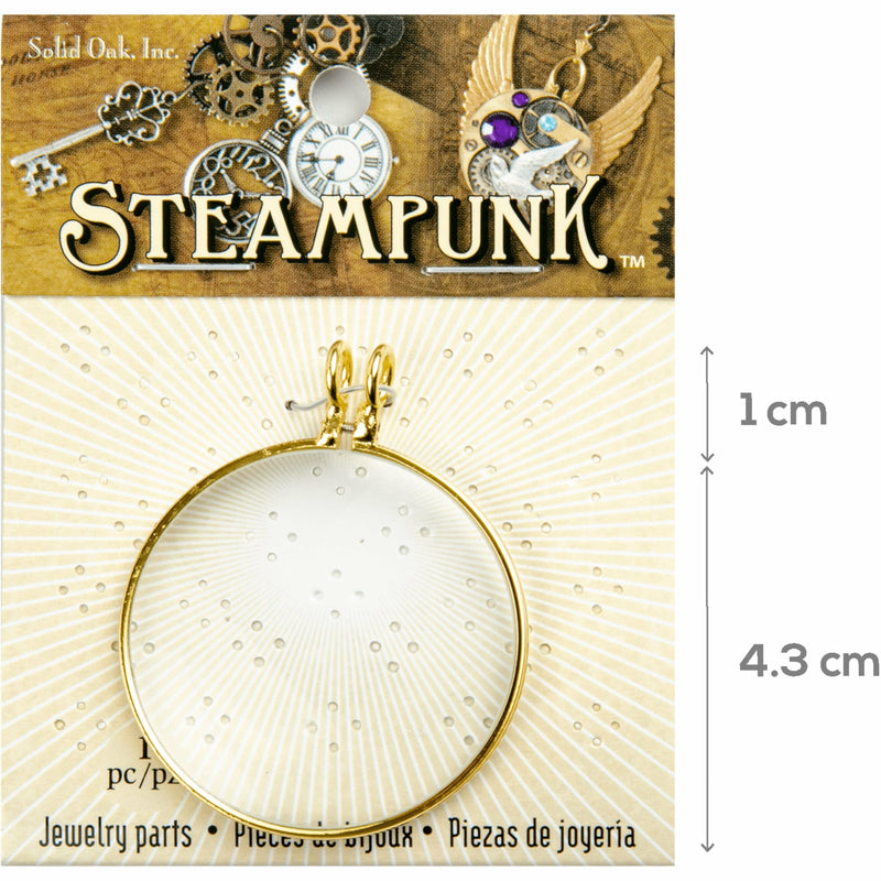 Antique White STEAMPUNK Magnifying Glass Pendant 1pc Beading