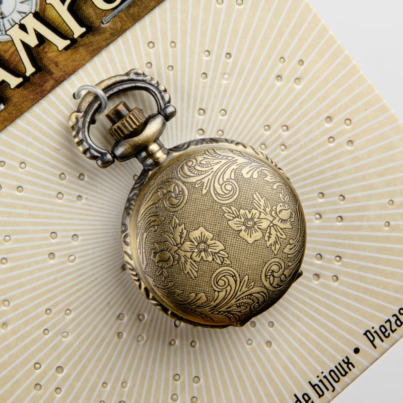 Dim Gray STEAMPUNK Small Pocket Watch Case Gold 1pc Beading