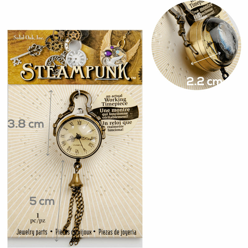 Gray STEAMPUNK Globe Watch Charm 1pc Beading