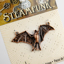 Antique White STEAMPUNK Bat Pendant 1pc Beading
