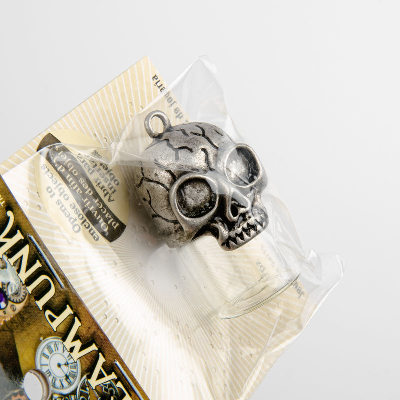 Dim Gray STEAMPUNK Skull Vial Pendant 1pc Beading