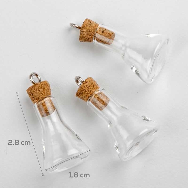 Sienna STEAMPUNK Erlenmeyer Flask Charms 3pc Beading