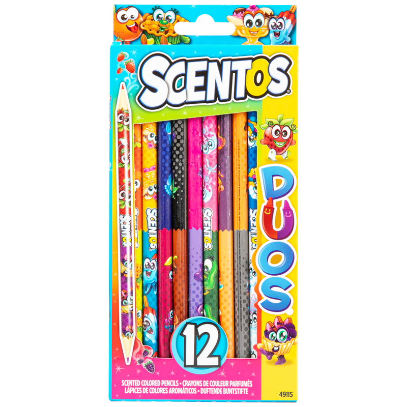 Steel Blue Scentos Scented Duos Double Ended Coloured Pencils 12pk