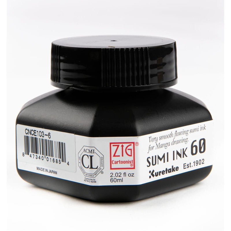 Black ZIG Sumi Pen Ink 60ml-Black Calligraphy