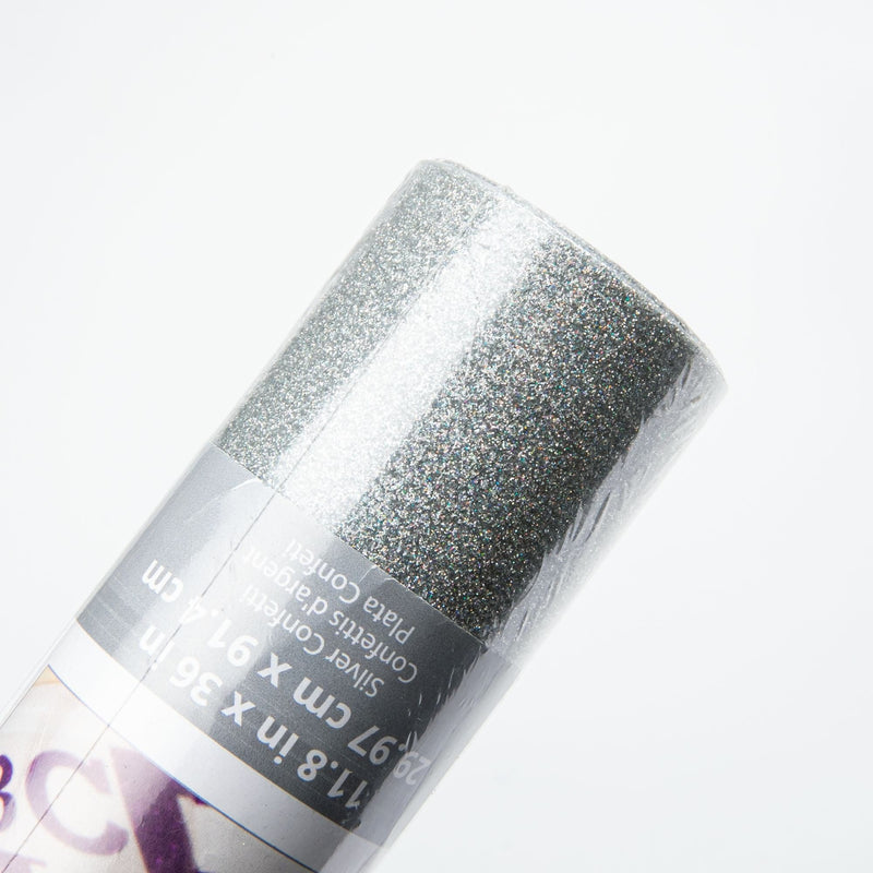 Gray Siser Glitter Heat Transfer Vinyl  30x91cm Roll - Silver Confetti Vinyl