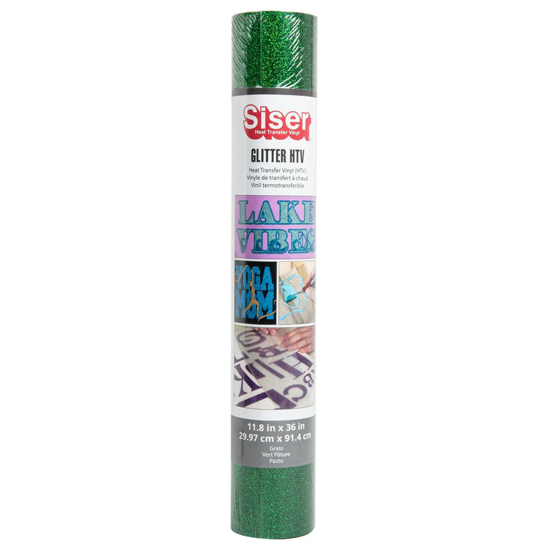 Slate Gray Siser Glitter Heat Transfer Vinyl 30x91cm Roll - Grass Vinyl