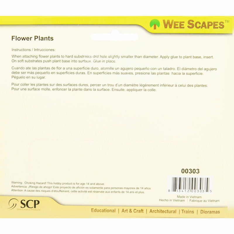 Seashell Wee Scapes Flower Plants HO-Scale 9.5mm (16 Pack) Architectural Model Supplies
