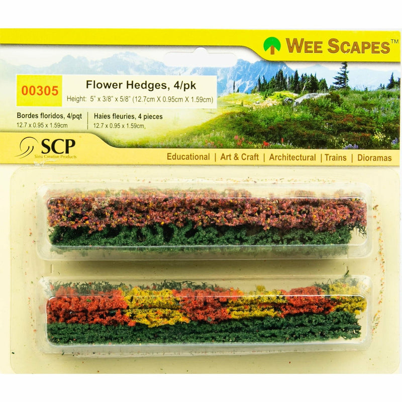 Saddle Brown Wee Scapes Flower Hedges-Ho, Blossom 12.7x0.95x1.59cm (4 Pack) Architectural Model Supplies