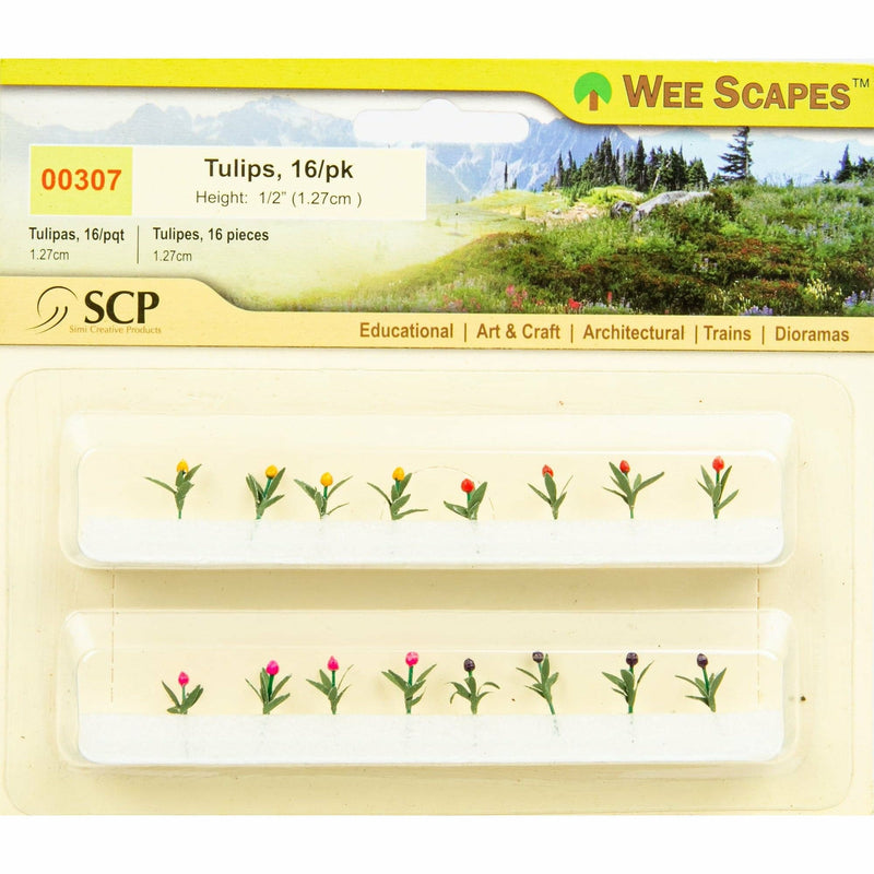 Light Goldenrod Yellow Wee Scapes HO Tulips (16 Pack) Architectural Model Supplies