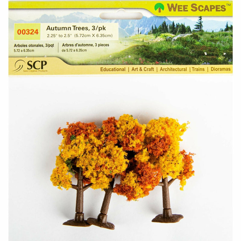 Goldenrod Wee Scapes Autumn Tree 57-63mm (3 Pack) Architectural Model Supplies