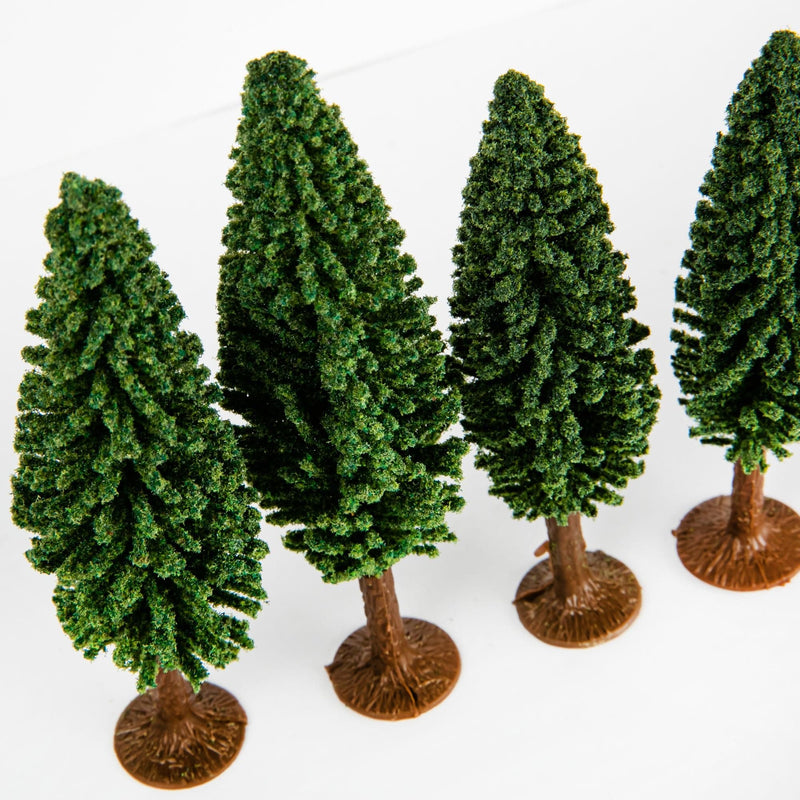 Dark Green Wee Scapes Poplar Tree 89-100mm (4 Pack) Architectural Model Supplies