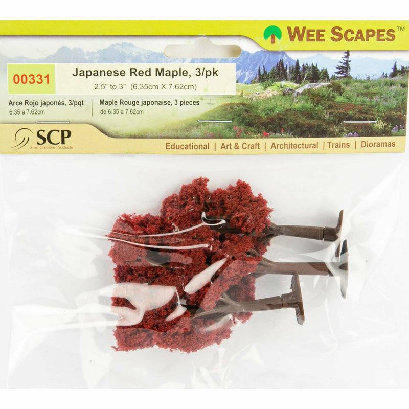 Saddle Brown Wee Scapes Japanese Red Maple 63-75mm (3 Pack) Architectural Model Supplies