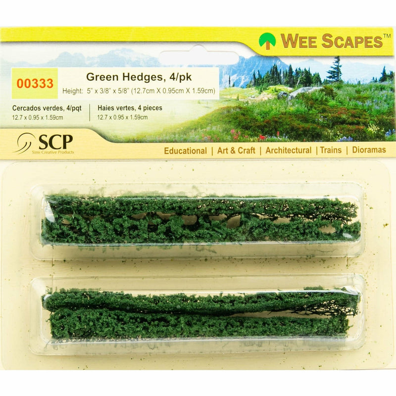 Dark Olive Green Wee Scapes Flower Hedges-Green, Tall Ho-Sc 125x9.5x15.8mm (4 Pack) Architectural Model Supplies