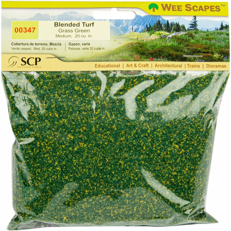 Dark Olive Green Wee Scapes Turf-Blended Turf, Grass, Medium (Bag of 327cm3) Architectural Model Supplies