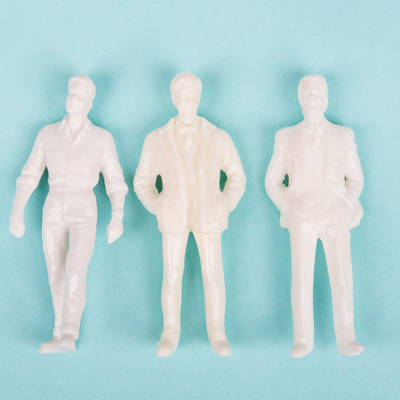 Antique White Wee Scapes Male Figures-White (3 Pack) Architectural Model Supplies