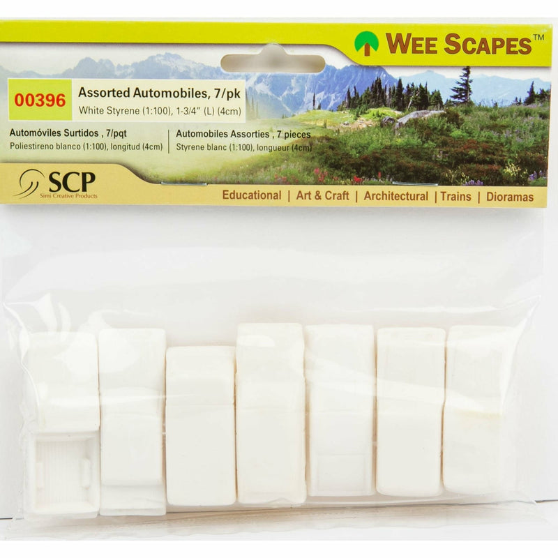 Beige Wee Scapes Assorted Automobiles (7 Pack) Architectural Model Supplies