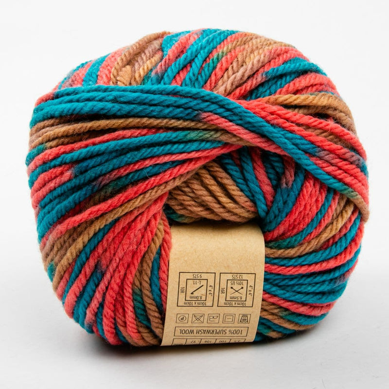 Light Gray Eden Colours 100G Grams 100% Superwash Wool col: 44038 Rust Blue Multi Knitting and Crochet Yarn