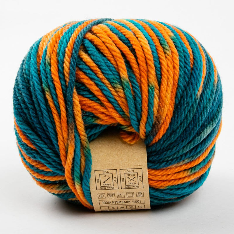 Light Gray Eden Colours 100G Grams 100% Superwash Wool col: 44044 Orange Green Multi Knitting and Crochet Yarn