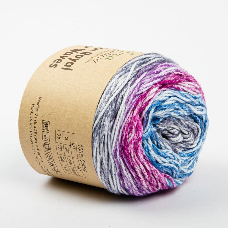 Light Gray 100% Cotton Royal Color Waves 100 Grams Yarn  col: 22-04 Knitting and Crochet Yarn