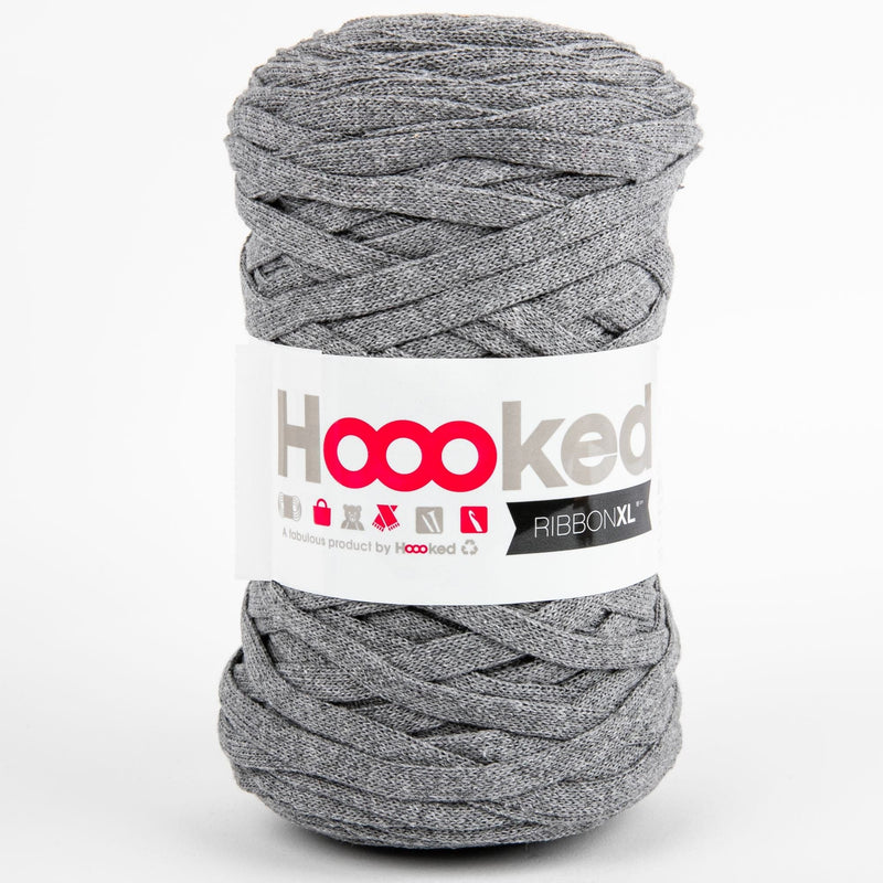 Firebrick Hoooked RibbonXL Yarn Stone Grey 250 Grams 120 Metres Knitting and Crochet Yarn