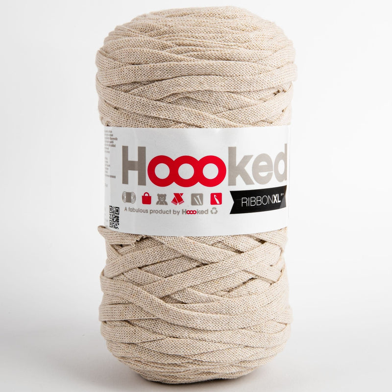 Firebrick Hoooked RibbonXL Yarn Sandy Ecru 250 Grams 120 Metres Knitting and Crochet Yarn