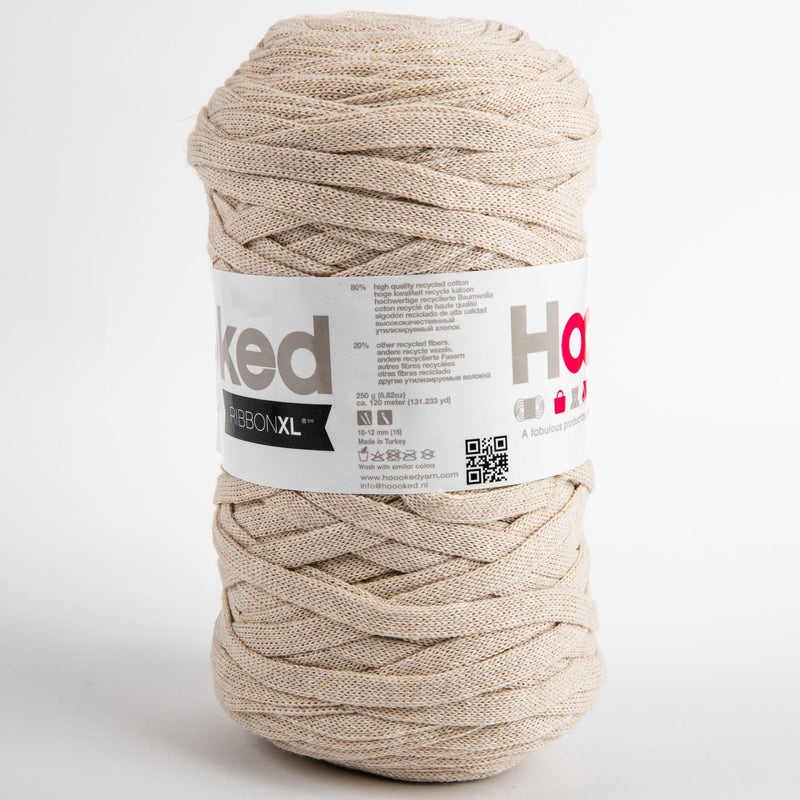 Rosy Brown Hoooked RibbonXL Yarn Sandy Ecru 250 Grams 120 Metres Knitting and Crochet Yarn