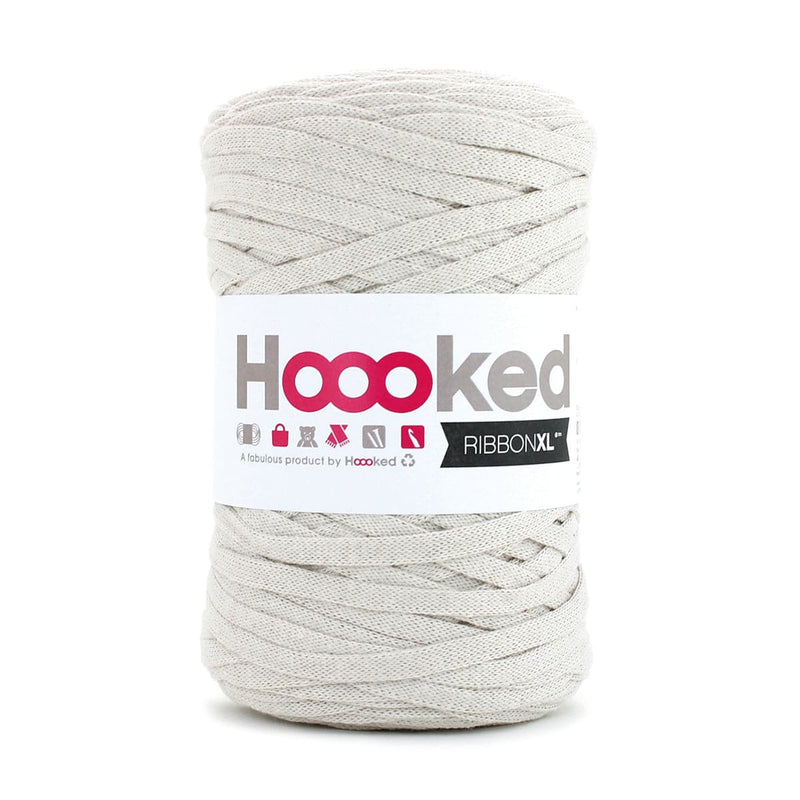 Light Gray Hoooked RibbonXL Yarn Sandy Ecru 250 Grams 120 Metres Knitting and Crochet Yarn